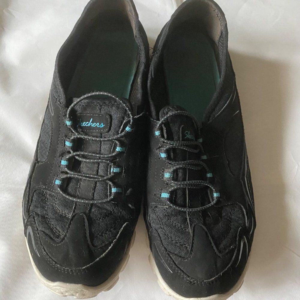 Sketchers black/aqua gym shoes